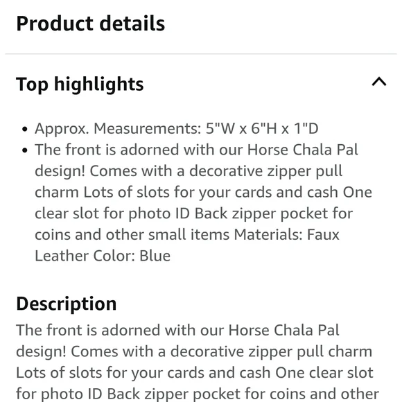 Blue and Brown Leather Wristlet with Horse Design - Picture 5 of 5